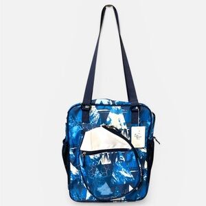 Pickleball Tote Bag Blue Black White New Lily Queen 15x13